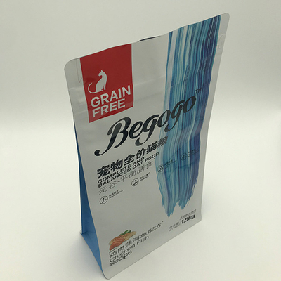 280 × 210 میلی‌متر 1.5 کیلوگرم غذای گربه 1.5 کیلوگرمی با پایین تخت، غذای گربه PET12 در بسته‌بندی قابل بازیافت