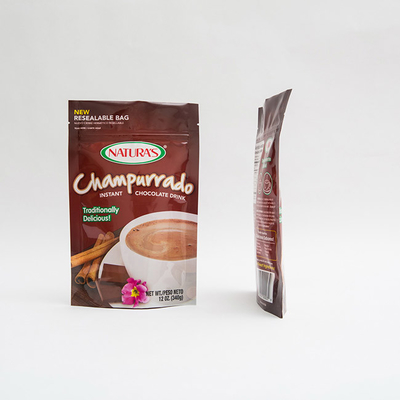 کیسه 340 گرمی Champurrado Stand Up کیسه بسته بندی فوری هوکلات با زیپ