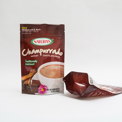 کیسه 340 گرمی Champurrado Stand Up کیسه بسته بندی فوری هوکلات با زیپ
