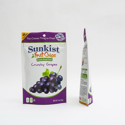 1.2 اونس چیپس میوه VMPET کیسه زیپ ایستاده بسته بندی پلاستیکی کیسه ای قابل آب بندی