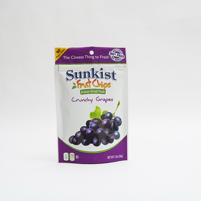 1.2 اونس چیپس میوه VMPET کیسه زیپ ایستاده بسته بندی پلاستیکی کیسه ای قابل آب بندی