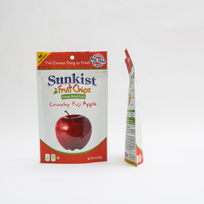 کیسه کیسه ای ایستاده چیپس سیب خشک 1OZ با بسته بندی کیسه زیپ سفارشی قفل زیپ